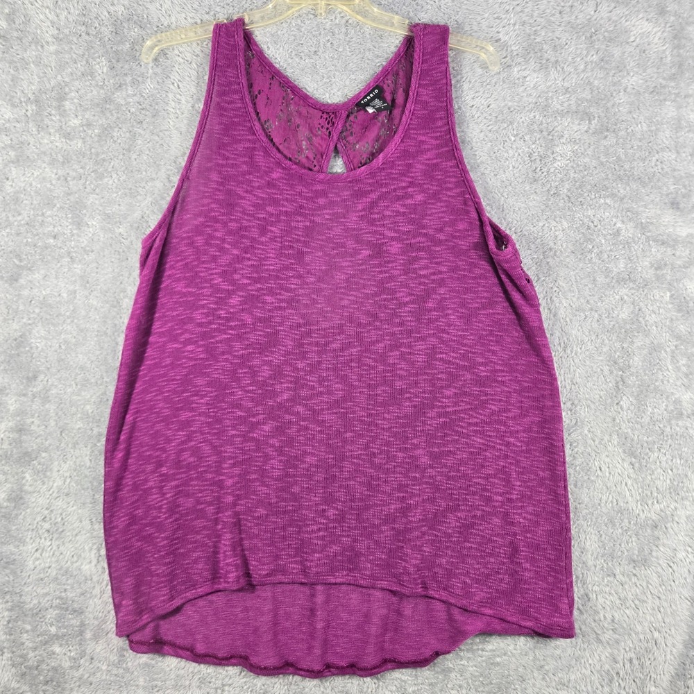 Torrid Purple Lace Back Keyhole Tank Top High Low Hem Plus Size‎ 3 10411568